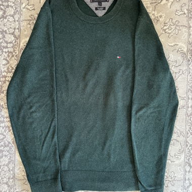 Maglione Tommy Hilfiger verde in cotone e cashmere S
