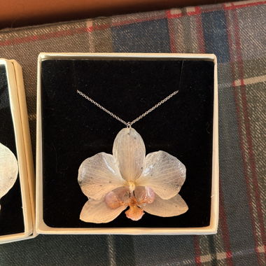 Orchid Pendant Necklace •real orchids•
