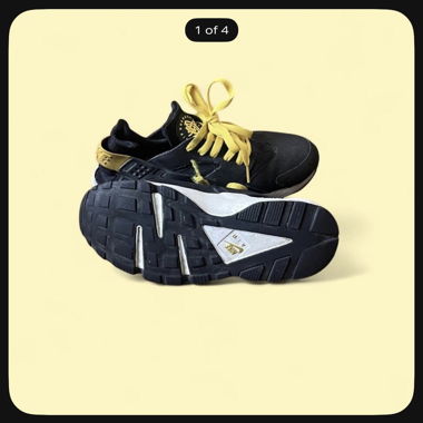 Nike Air Huarache Sneaker noir/jaune Gr. 40
