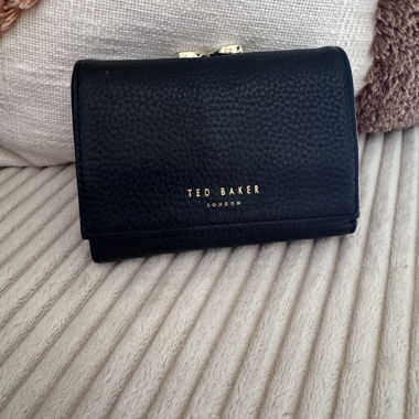 Ted Baker black wallet with gold buckle 