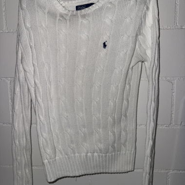 Pull en tricot blanc Ralph Lauren