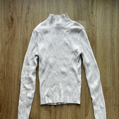 Long sleeve Pulli, geribbter Stoff weiss