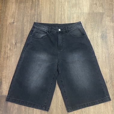 Schwarze Denim-Bermuda-Shorts
