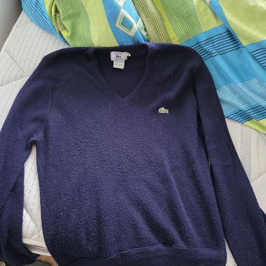 Pullover Lacoste scollo a V blu navy