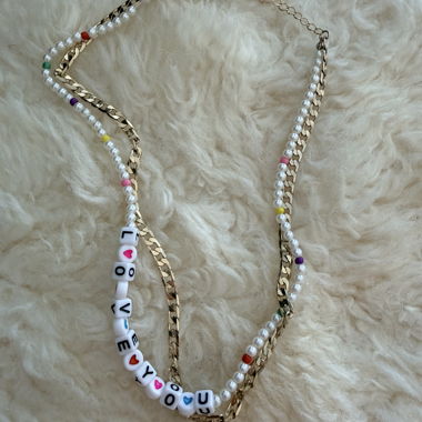 LOVE YOU Beaded Necklace