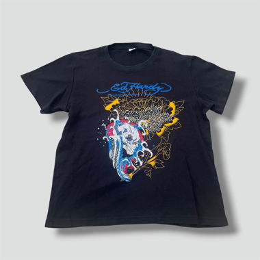 T-shirt vintage Ed Hardy con grafica e strass