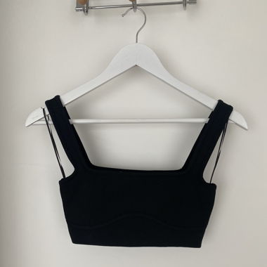 Crop-top noir, S