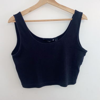 Black Cropped Tank Top