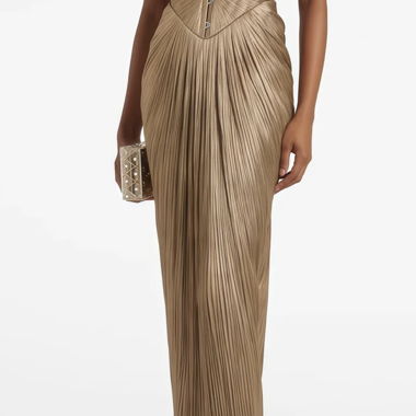 Robe maxi plissée