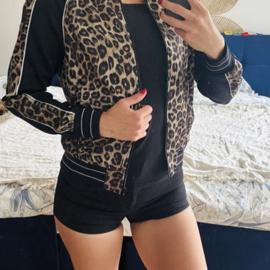 Blouson Bomber à Motif Léopard The Kooples