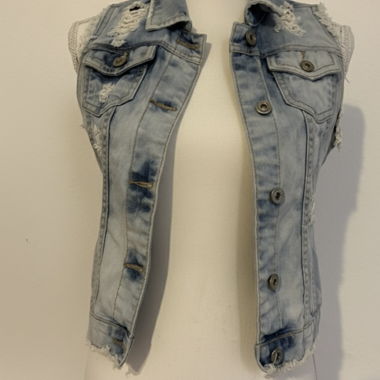 Gilet en jean sans manches délavé