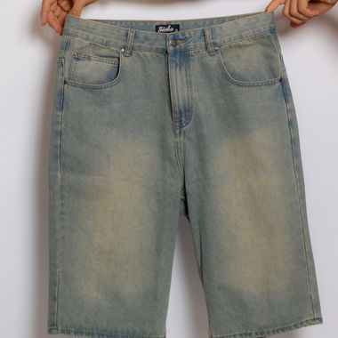 3/4 Pants Washed Style Baggy Fit