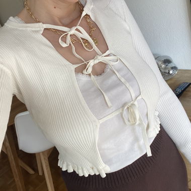 Bershka Strickjacke creme
