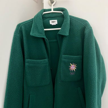 Obey long fleece jacket 