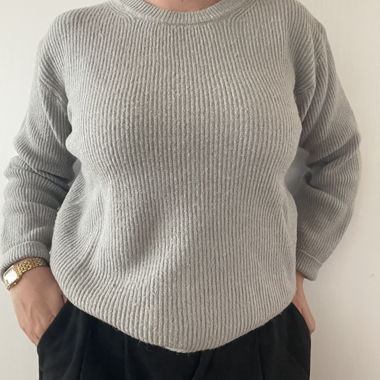 Maglione azzurro chiaro a coste