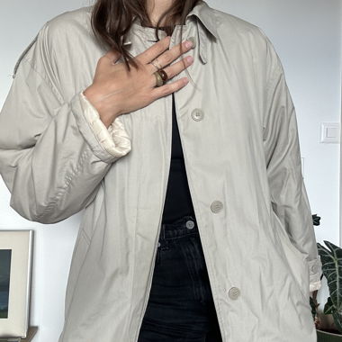 Warm quilted trench coat
