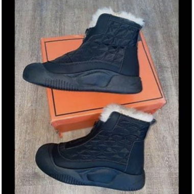 Bottines fourrure femme noir 