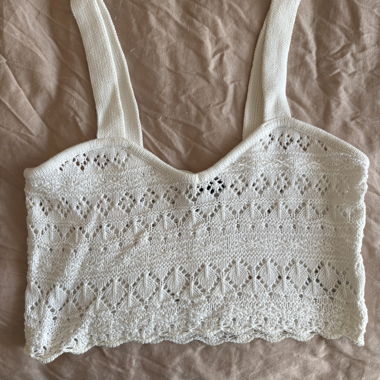 top en crochet blanc 