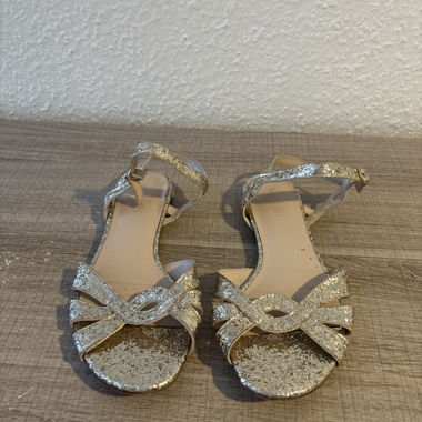 Sandali argentati con glitter