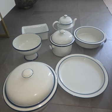 Set di stoviglie DANSK BISTRO bianco e blu