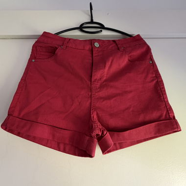 Red Denim Shorts