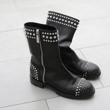 Alexander McQueen Studded Black Ankle Boots