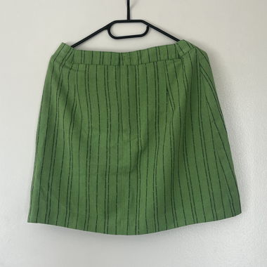 Green striped mini skirt