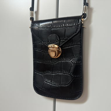 Umhängetasche Kunstleder schwarz