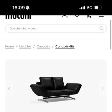 Canapé Innovation Daybed Ghia Chrome Faunal Black