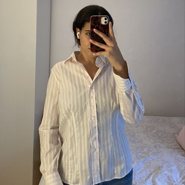 chemise rayée blanc-rose