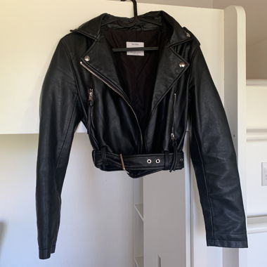 Black faux leather jacket