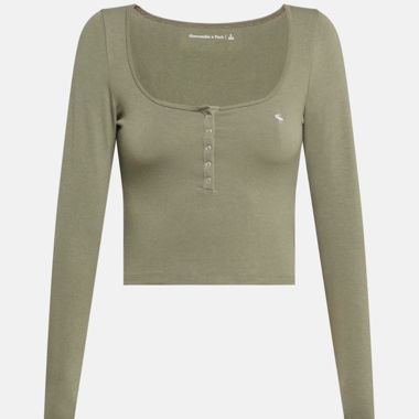 Abercrombie & Fitch Long Sleeve Henley Shirt