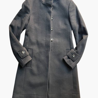 Schwarzer Wollmantel Massimo Dutti
