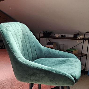 Chaise haute velours vert