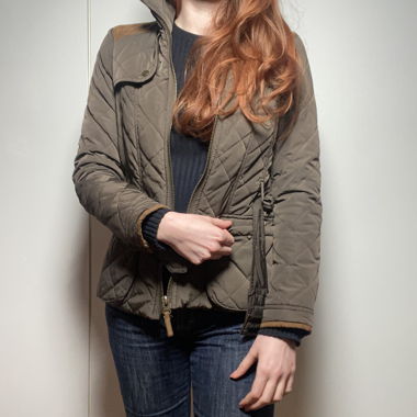 Zara Basic green quilted jacket (M)