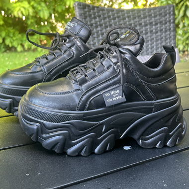 Black Chunky Platform Sneakers Goth Y2K