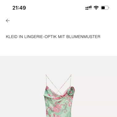 Zara Dress with Floral Pattern - Green L
