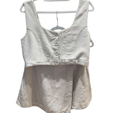 PEAHI Set – Crop Top & Skort, Beige Leinenmix