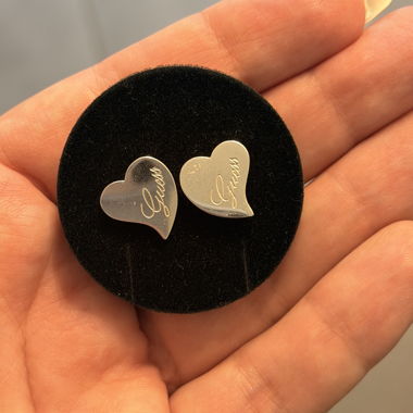 Guess heart stud earrings silver