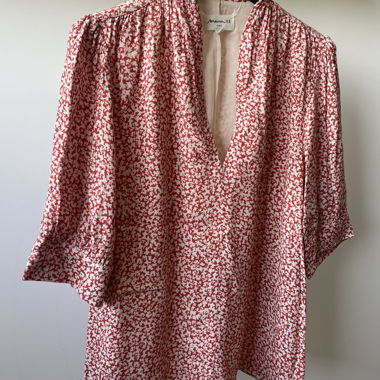 Blusa floreale rossa