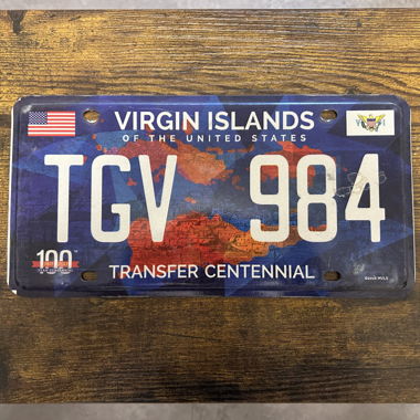 U.S. Car Sign, Virgin Islands TGV 984