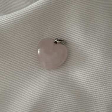 Pink Heart Pendant real ROSENQUARZ