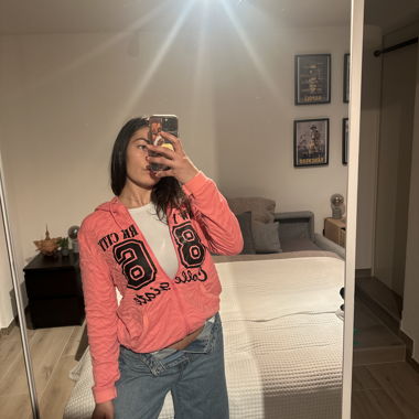 Maglione rosa con zip Y2K