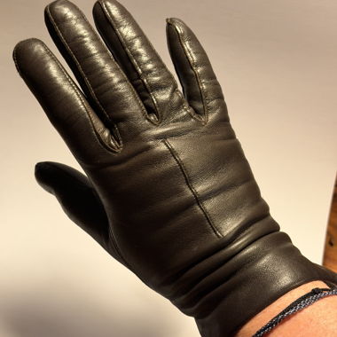 Lederhandschuhe, Dunkelbraun, Gr. 8, gefüttert