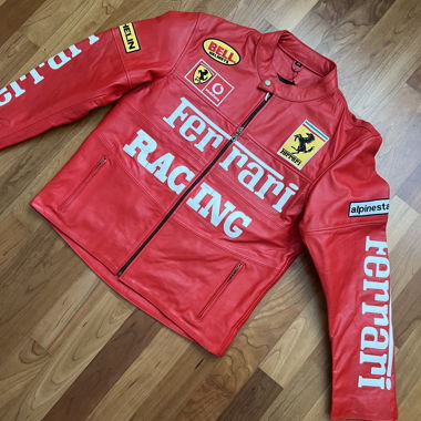 Veste en cuir Ferrari moto Giacca Racing