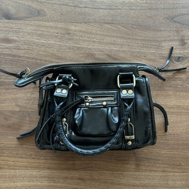 Beautiful genuine leather black bag