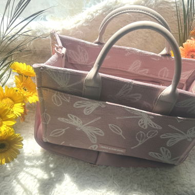 Pink Handbag with Floral Pattern