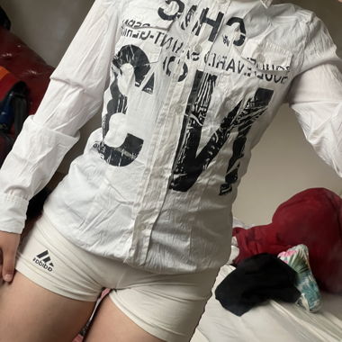 Printed White Button Shirt