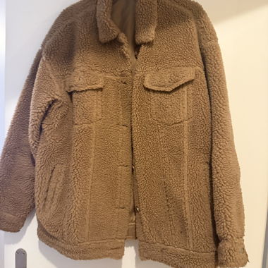 Brown Teddy Fleece Oversized Jacket