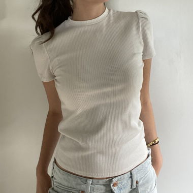 Ribbed Short Sleeve Top